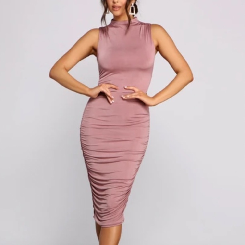 Mauve midi dress